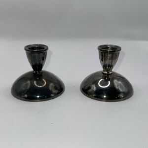 Vintage Oneida Ltd Silver Plate Taper Single Light Candle Holder 3” 2 3/4” Tall